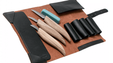 Set de sculptura in lemn BeaverCraft S15X, 5 piese, plus husa din piele