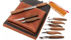 Set de sculptura in lemn BeaverCraft S50X, 14 piese, plus rucsac din piele