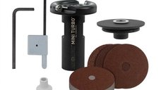Set disc sculptura in lemn pentru polizor unghiular + accesorii Mini Turbo Arbortech MIN.FG.510.60, 18 piese