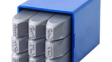 Set poansoane punctate pentru marcare cifre Gravurem 14312000, 12 mm, 9 piese