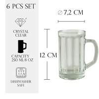 Set 6 halbe de bere, 250 ml, Transparent - 1