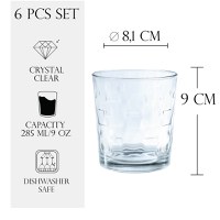 Set 6 pahare apa Kyvos, 285 ml, Transparent - 1