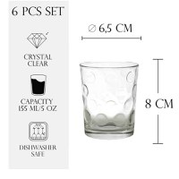 Set 6 pahare de 155 ml din sticla, Cesiro - 1