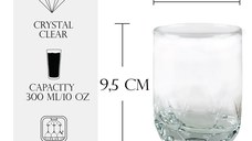 Set 6 pahare de 300 ml din sticla, Cesiro