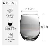 Set 6 pahare din sticla de 345 ml, Cesiro - 1