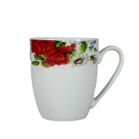 Set Elegant de 6 Căni de Cafea cu Motive Florale Roșii din Porțelan - 2