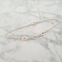 Bratara 3 placute personalizate - cu lantisor- Argint 925 - 1