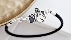 Bratara Aparat foto - Argint 925, piele