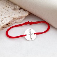 Bratara - Balerina decupata - Argint 925, snur reglabil - 1