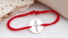 Bratara - Balerina decupata - Argint 925, snur reglabil