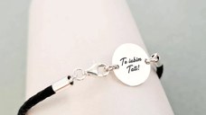 Bratara banut cu mesaj - Te iubim tati - Argint 925, piele impletita