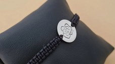 Bratara banut personalizata - Proaspeti parinti - Argint 925, snur impletit