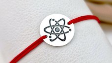Bratara banut personalizata - simbol Fizica - Argint 925, snur reglabil diverse culori