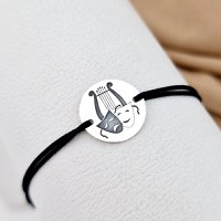 Bratara banut personalizata - simbol Teatru - Argint 925, snur reglabil diverse culori - 1