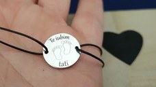 Bratara Banut - Te iubim tati - Argint 925, snur