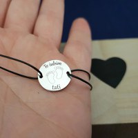 Bratara Banut - Te iubim tati - Argint 925, snur - 1