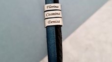 Bratara Barbateasca Blue&Black cu 3 Elemente din Inox si Piele Naturala in 2 Culori