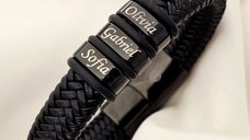 Bratara barbateasca Titan Core - Piele impletita groasa & Elemente personalizate - Otel Inoxidabil 316L