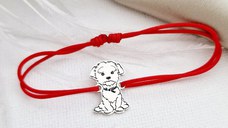 Bratara Bichon - Argint 925, snur reglabil