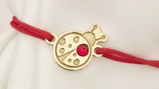 Bratara Buburuza - Argint 925 placat cu Aur Galben 18K - cristal Swarovski - snur reglabil