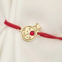 Bratara Buburuza - Argint 925 placat cu Aur Galben 18K - cristal Swarovski - snur reglabil - 1