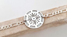 Bratara Busola Personalizata –cu Diamant Natural - Argint 925 Rodiat si bratara barbati cu lant