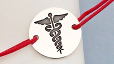 Bratara Caduceus - Argint 925 - Snur reglabil, diverse culori