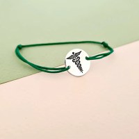 Bratara Caduceus - Argint 925, snur reglabil - 1