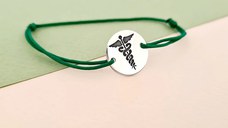 Bratara Caduceus - Argint 925, snur reglabil