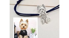 Bratara caine iubit - Personalizare cu poza - Argint 925 - Snur reglabil, diverse culori