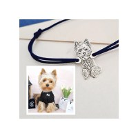 Bratara caine iubit - Personalizare cu poza - Argint 925 - Snur reglabil, diverse culori - 1