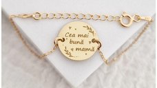 Bratara Cea mai buna mama - Argint 925 placat cu Aur Galben 18K, cu lantisor