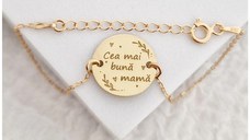 Bratara Cea mai buna mama - Argint 925 placat cu Aur Galben 18K, cu lantisor