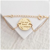 Bratara Cea mai buna mama - Argint 925 placat cu Aur Galben 18K, cu lantisor - 1