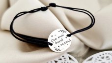 Bratara Chic Bijoux Cea mai buna mama din argint 925, cu snur negru