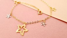 Bratara colectia Fairyland - Floral bliss - Argint 925 placat cu Aur Galben si Roz 18K