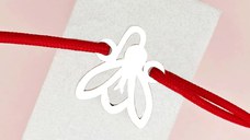 Bratara contur de ghiocel - Argint 925 - Snur reglabil, diverse culori