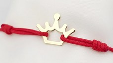 Bratara coronita din Aur de 9K- cu snur reglabil