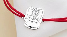 Bratara Craciun - Inger de Craciun - Argint 925, snur reglabil diverse culori