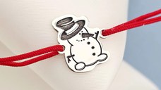 Bratara Craciun - Omul de zapada - Argint 925, snur reglabil diverse culori