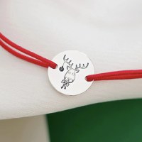 Bratara Craciun - Ren de Craciun - Argint 925, snur reglabil diverse culori - 1