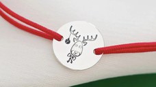 Bratara Craciun - Ren de Craciun - Argint 925, snur reglabil diverse culori