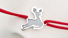 Bratara Craciun - Rudolf - Argint 925, snur reglabil diverse culori