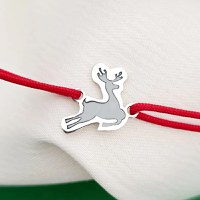 Bratara Craciun - Rudolf - Argint 925, snur reglabil diverse culori - 1