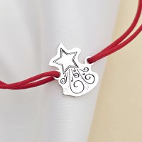 Bratara Craciun - Steaua sus rasare - Argint 925, snur reglabil diverse culori - 1