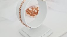 Bratara cromatica - Model cu lant impletit cu Zirconii - Argint 925 placat cu Aur Roz 18K
