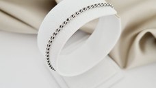 Bratara cromatica - Model cu lant impletit cu Zirconii - Argint 925