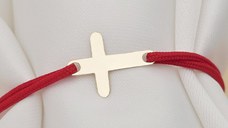 Bratara Cruciulita - Aur Galben 14K - snur reglabil