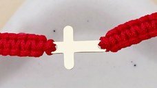 Bratara Cruciulita - Aur Galben 9K - snur impletit reglabil