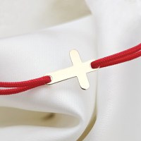 Bratara Cruciulita - Aur Galben 9K - snur reglabil - 1